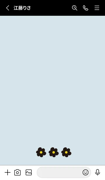 [LINE着せ替え] 花3輪 黒27の画像2