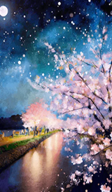 [LINE着せ替え] 美しい夜桜の着せかえ#557の画像1