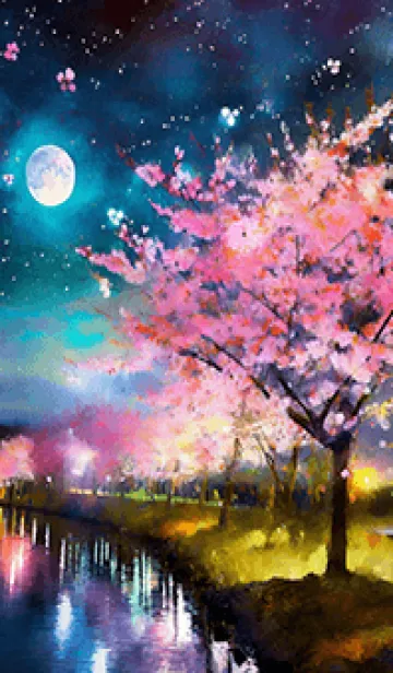 [LINE着せ替え] 美しい夜桜の着せかえ#558の画像1
