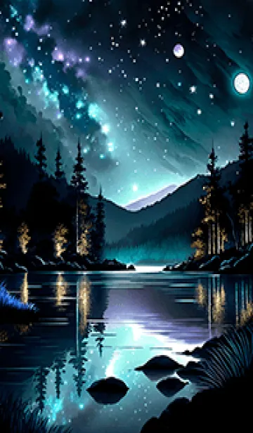 [LINE着せ替え] 綺麗な星空の夜景着せかえ#693の画像1