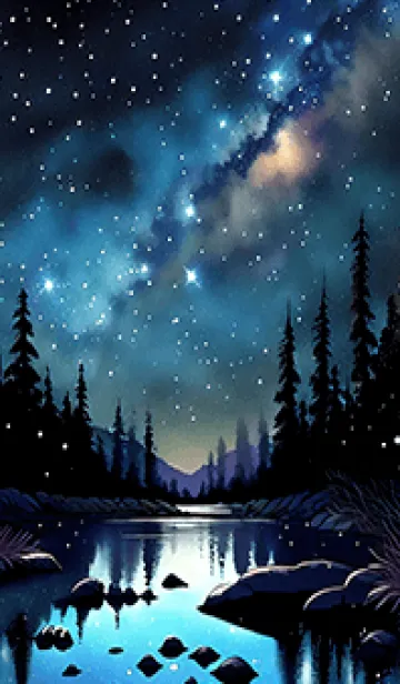 [LINE着せ替え] 綺麗な星空の夜景着せかえ#694の画像1