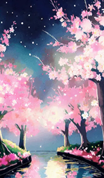 [LINE着せ替え] 美しい夜桜の着せかえ#560の画像1
