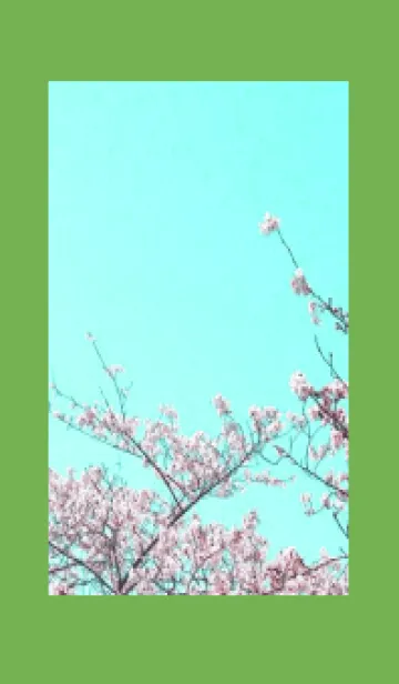 [LINE着せ替え] 幸せ桜と青空の着せかえ/グリーン/イエローの画像1