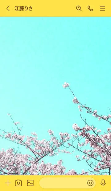 [LINE着せ替え] 幸せ桜と青空の着せかえ/グリーン/イエローの画像2