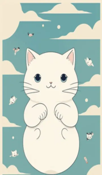 [LINE着せ替え] 快適な良い一日 - 可愛い白猫 MhnL6の画像1