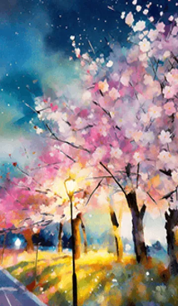 [LINE着せ替え] 美しい夜桜の着せかえ#565の画像1