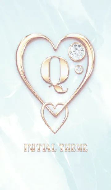 [LINE着せ替え] 【 Q 】 Heart Charm & Initial - Blue 2の画像1