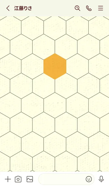 [LINE着せ替え] 六角形のきせかえ 山吹色の画像2