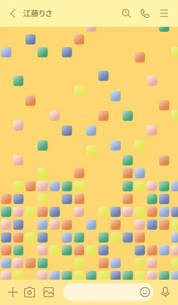 [LINE着せ替え] 落下するブロック 薄い黄色の画像2