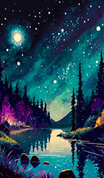 [LINE着せ替え] 綺麗な星空の夜景着せかえ#703の画像1