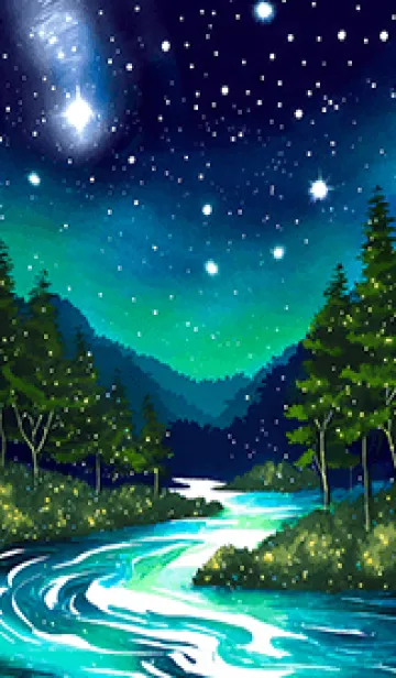 [LINE着せ替え] 綺麗な星空の夜景着せかえ#704の画像1