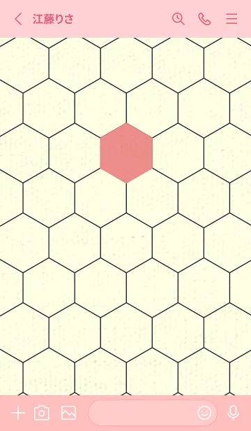 [LINE着せ替え] 六角形のきせかえ 薄紅の画像2