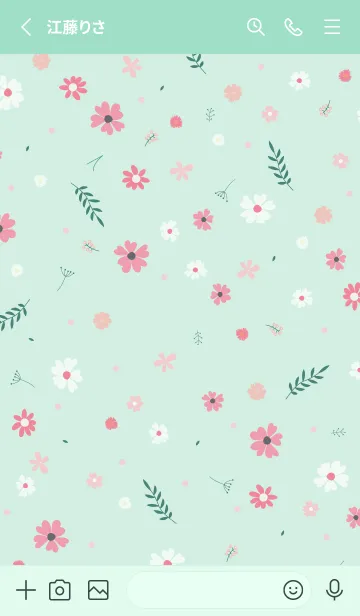 [LINE着せ替え] FLOWER MINT GREEN-NATURAL 10の画像2