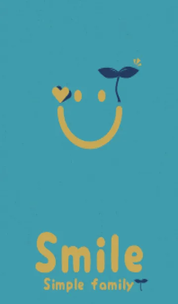 [LINE着せ替え] スマイル＆新芽 青と金の画像1