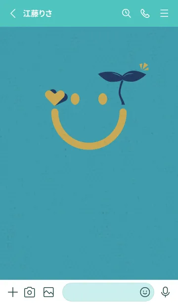 [LINE着せ替え] スマイル＆新芽 青と金の画像2