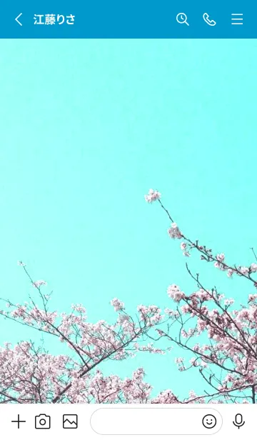 [LINE着せ替え] 幸せ桜と青空/ライトブルー/イエローの画像2