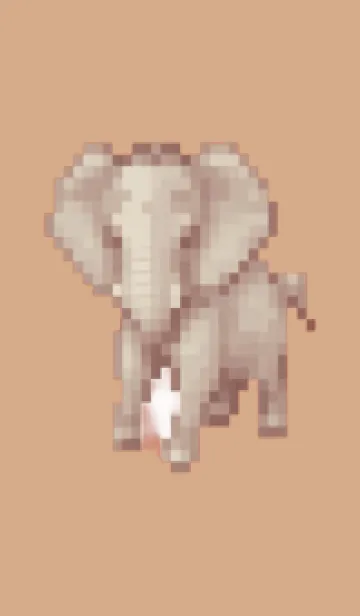 [LINE着せ替え] ゾウのドット絵のきせかえ Beige 02の画像1