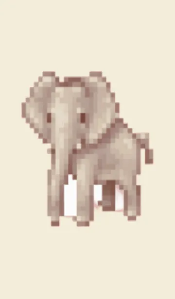 [LINE着せ替え] ゾウのドット絵のきせかえ Beige 03の画像1