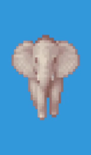 [LINE着せ替え] ゾウのドット絵のきせかえ Blue 02の画像1