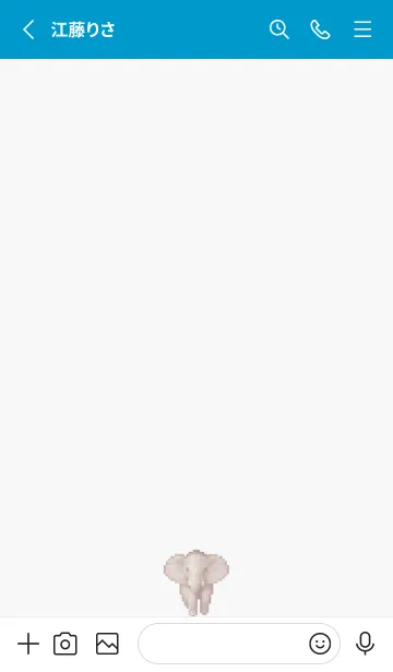 [LINE着せ替え] ゾウのドット絵のきせかえ Blue 02の画像2