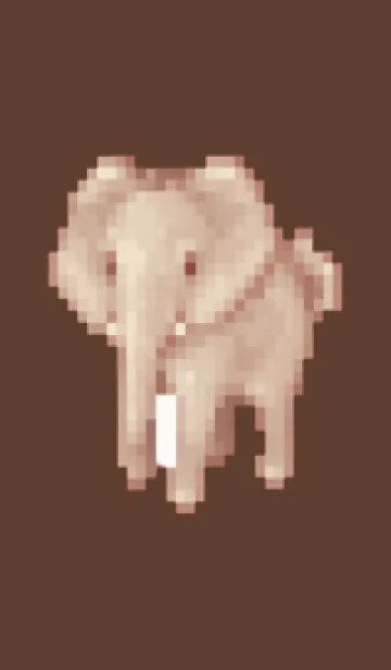 [LINE着せ替え] ゾウのドット絵のきせかえ Brown 01の画像1