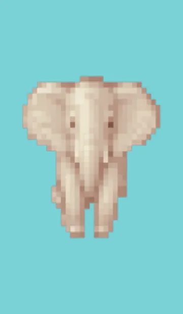 [LINE着せ替え] ゾウのドット絵のきせかえ Beige 04の画像1