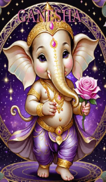 [LINE着せ替え] Purple Ganesha: Rich Theme (JP)の画像1