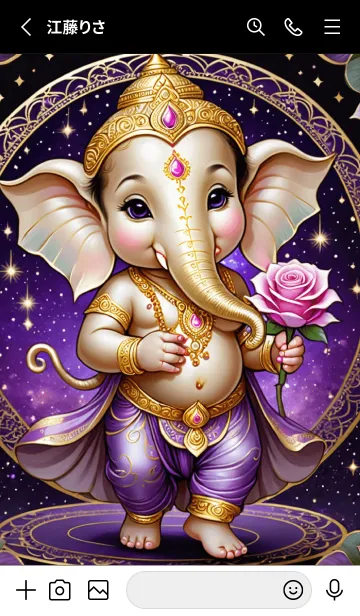 [LINE着せ替え] Purple Ganesha: Rich Theme (JP)の画像2