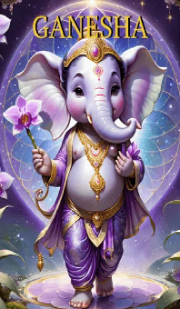 [LINE着せ替え] Purple Ganesha : For Rich Theme (JP)の画像1