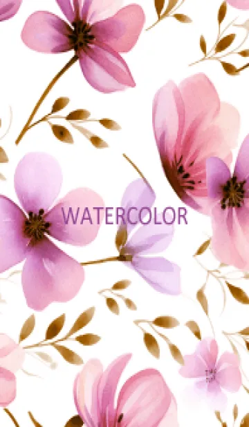 [LINE着せ替え] WATERCOLOR-PINK FLOWER 6の画像1