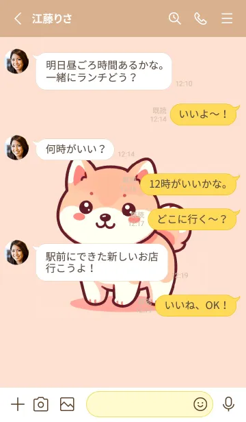 [LINE着せ替え] ふわふわ柴の子の画像3