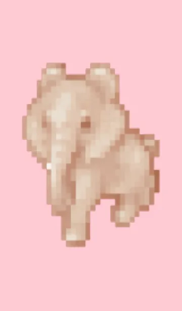 [LINE着せ替え] ゾウのドット絵のきせかえ Pink 03の画像1