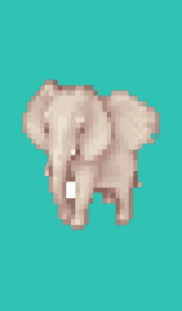 [LINE着せ替え] ゾウのドット絵のきせかえ Green 08の画像1