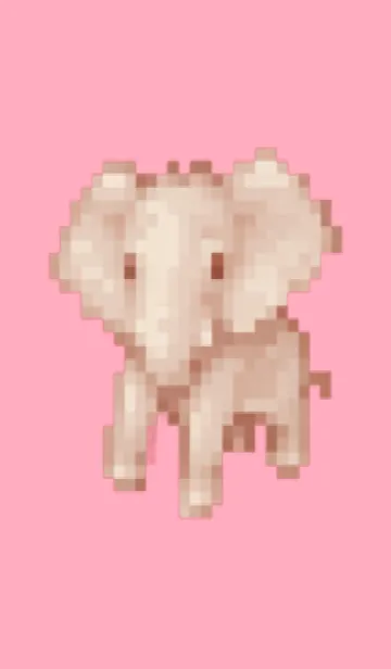 [LINE着せ替え] ゾウのドット絵のきせかえ Pink 04の画像1