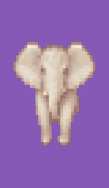 [LINE着せ替え] ゾウのドット絵のきせかえ Purple 01の画像1