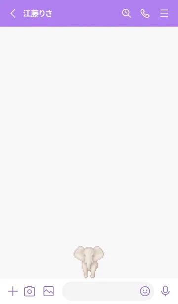 [LINE着せ替え] ゾウのドット絵のきせかえ Purple 01の画像2