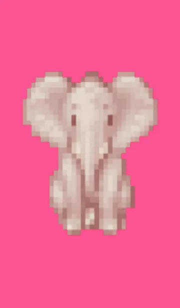 [LINE着せ替え] ゾウのドット絵のきせかえ Pink 01の画像1