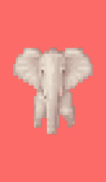 [LINE着せ替え] ゾウのドット絵のきせかえ Red 01の画像1