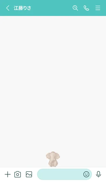 [LINE着せ替え] ゾウのドット絵のきせかえ Green 10の画像2