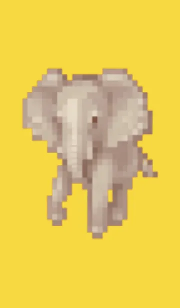 [LINE着せ替え] ゾウのドット絵のきせかえ Yellow 02の画像1