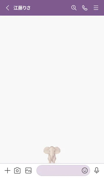 [LINE着せ替え] ゾウのドット絵のきせかえ Purple 05の画像2