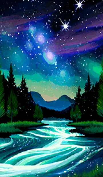 [LINE着せ替え] 綺麗な星空の夜景着せかえ#713の画像1