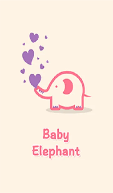 [LINE着せ替え] Baby Elephant pattern(Pink)の画像1