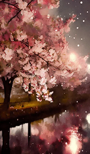 [LINE着せ替え] 美しい夜桜の着せかえ#581の画像1