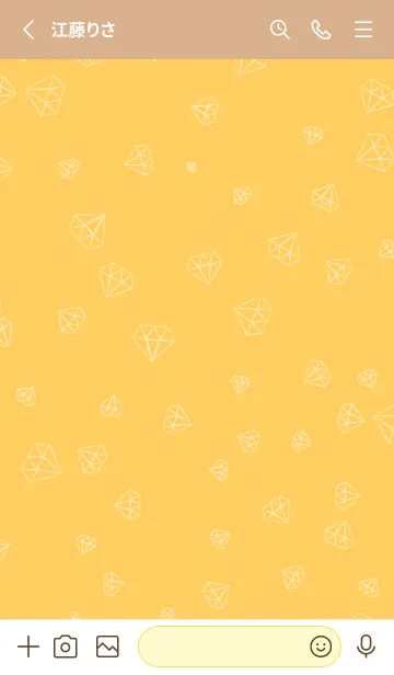 [LINE着せ替え] シンプルダイヤモンド 薄茶と黄色の画像2