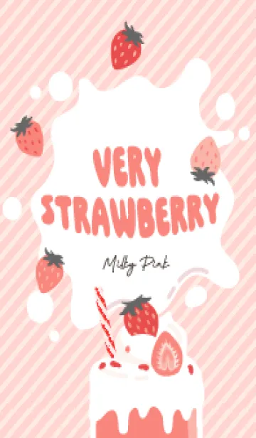 [LINE着せ替え] Very Strawberry - Milky Pinkの画像1