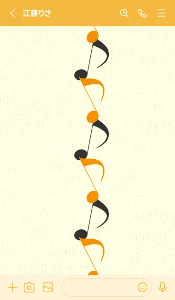 [LINE着せ替え] 八分音符1 ゴールデンオレンジの画像2