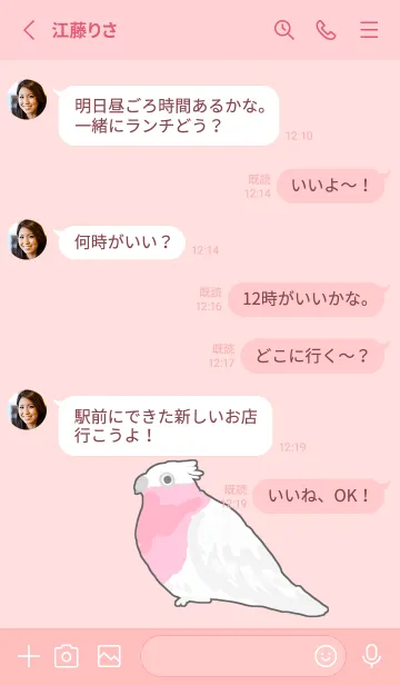 [LINE着せ替え] モモイロインコの画像3