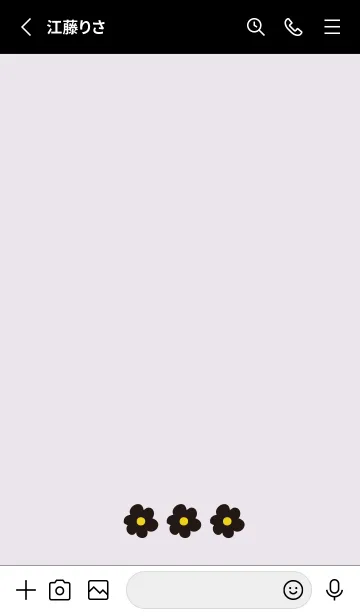 [LINE着せ替え] 花3輪 黒7の画像2