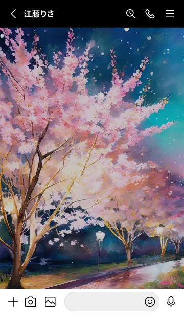 [LINE着せ替え] 美しい夜桜の着せかえ#587の画像2
